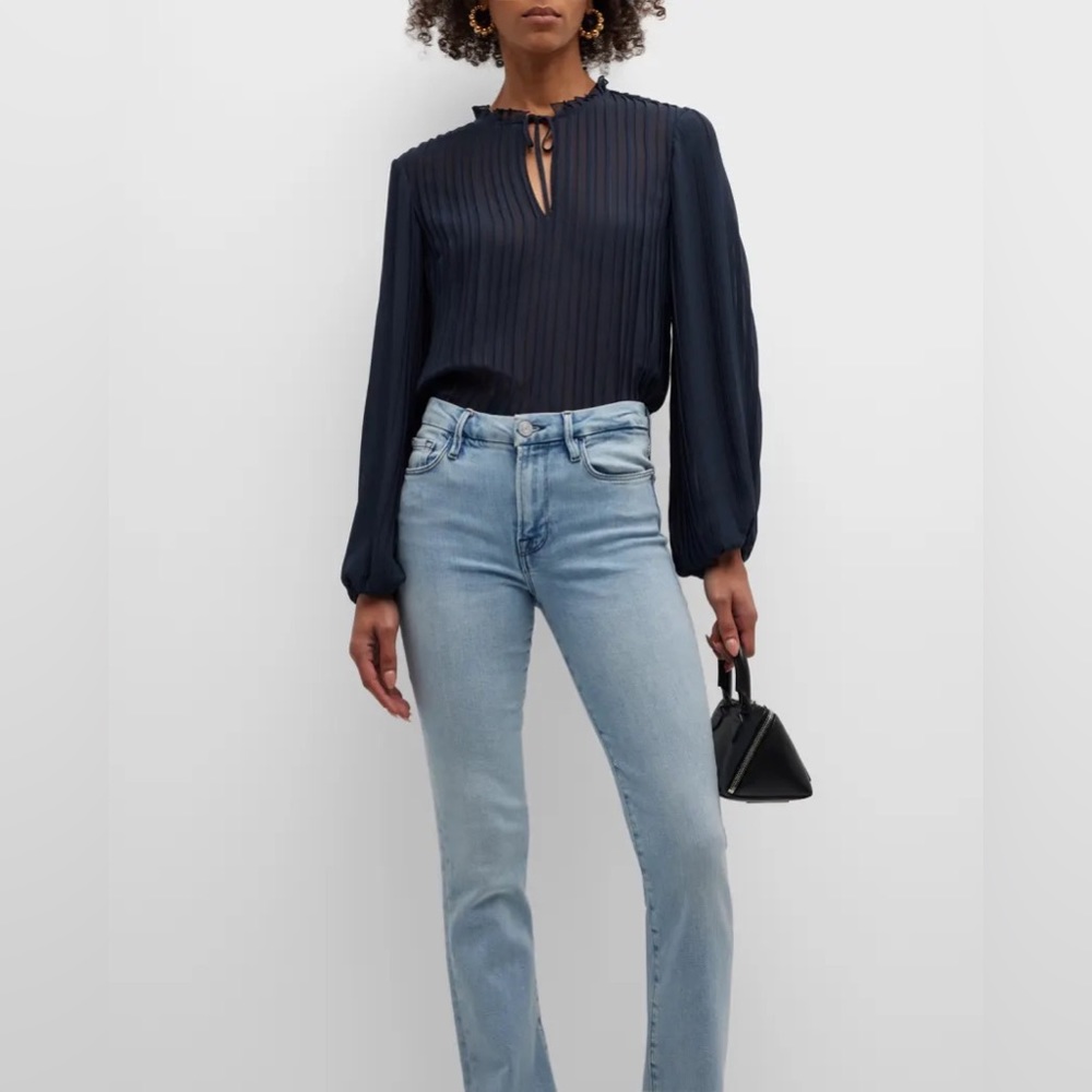 NWT💕FRAME Pleated Tie-Front Top Size XS - Picture 14 of 15